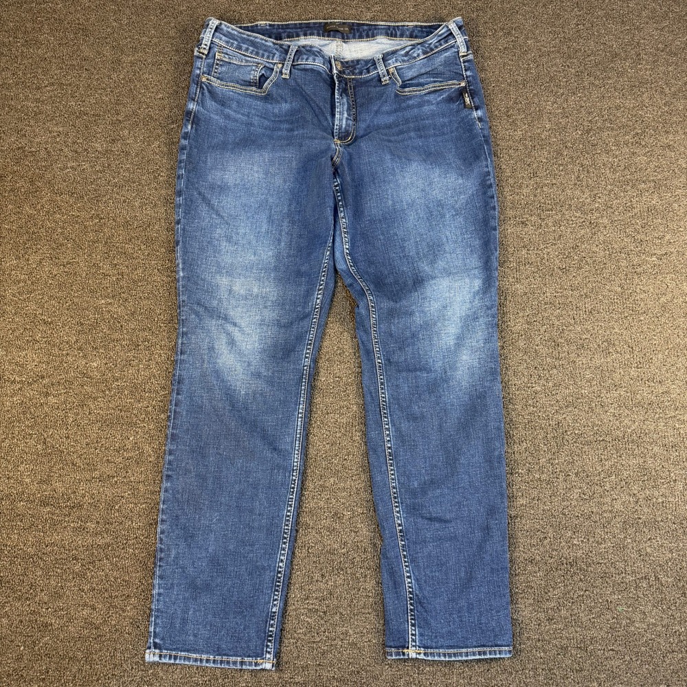 Silver Jeans Co. Jeans Womens 18 Boyfriend Blue W27101SDK365 Medium Wash EUC